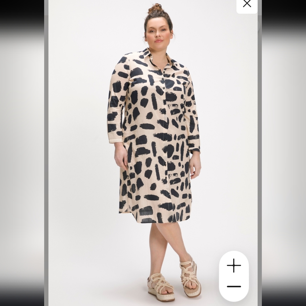 ✨️HOST PICK✨️ 100% Cotton Abstract Print Button Down Dress by Ulla Popken - Picture 12 of 15